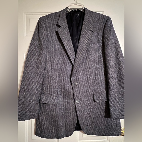 43 L Mens Saks 5th Avenue Burberry silk/wool? jacket blazer sport coat